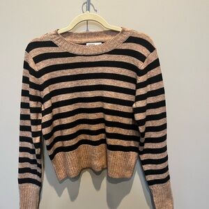 Sonoma Women's Black and Tan Striped Sweater NWOT